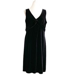 Cato LBD Black Velvet Sleeveless Knot Front A-Line Party Dress Plus Size 18